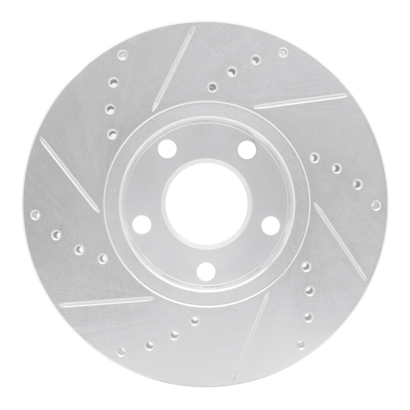 Audi A6 Quattro Brake Rotor (1) - Front Right - R1 Concepts - Drilled & Slotted - Silver - `92-`08